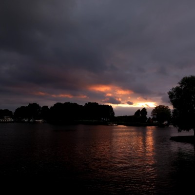 Zons ondergang op de kaag