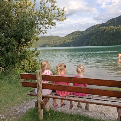 Genieten van het uitzicht op de Alpen