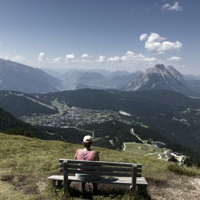 Uitzicht op Seefeld vanaf Seefelder Joch (2080m), Oostenrijk
