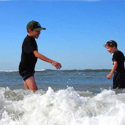 Even na zee! Gelukkig hadden we drogen kleding mee!