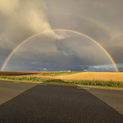Dubbele regenboog op Texel