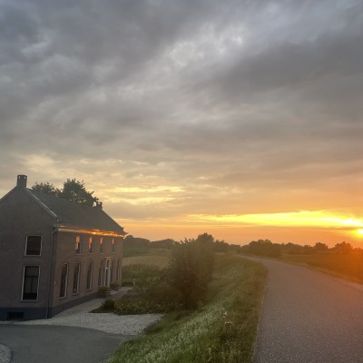 Ondergaande zon geeft gouden tintje