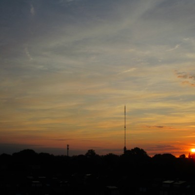 Gerbrandytoren bij zonsondergang