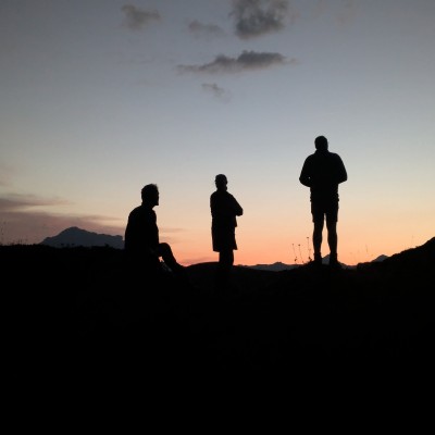 Zonsondergang vanaf een Zwitserse bergtop
