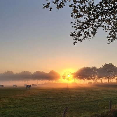 Stralende zonsopkomst.