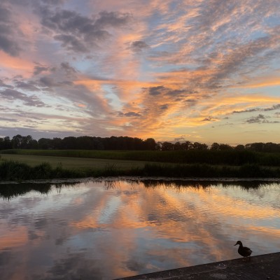 Zonsopgang bij Het wapen van Harmelen.