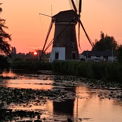 Mallemolen in de avondzon.